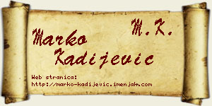 Marko Kadijević vizit kartica